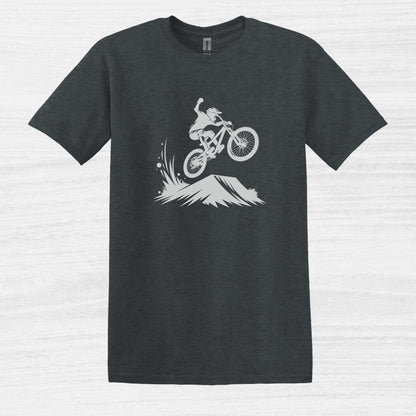 Bike Bliss BMX Rider Dirt Bike Jump T-Shirt for Men Dark Heather 2