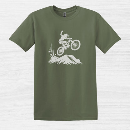 Bike Bliss BMX Rider Dirt Bike Jump T-Shirt for Men Military Green 2