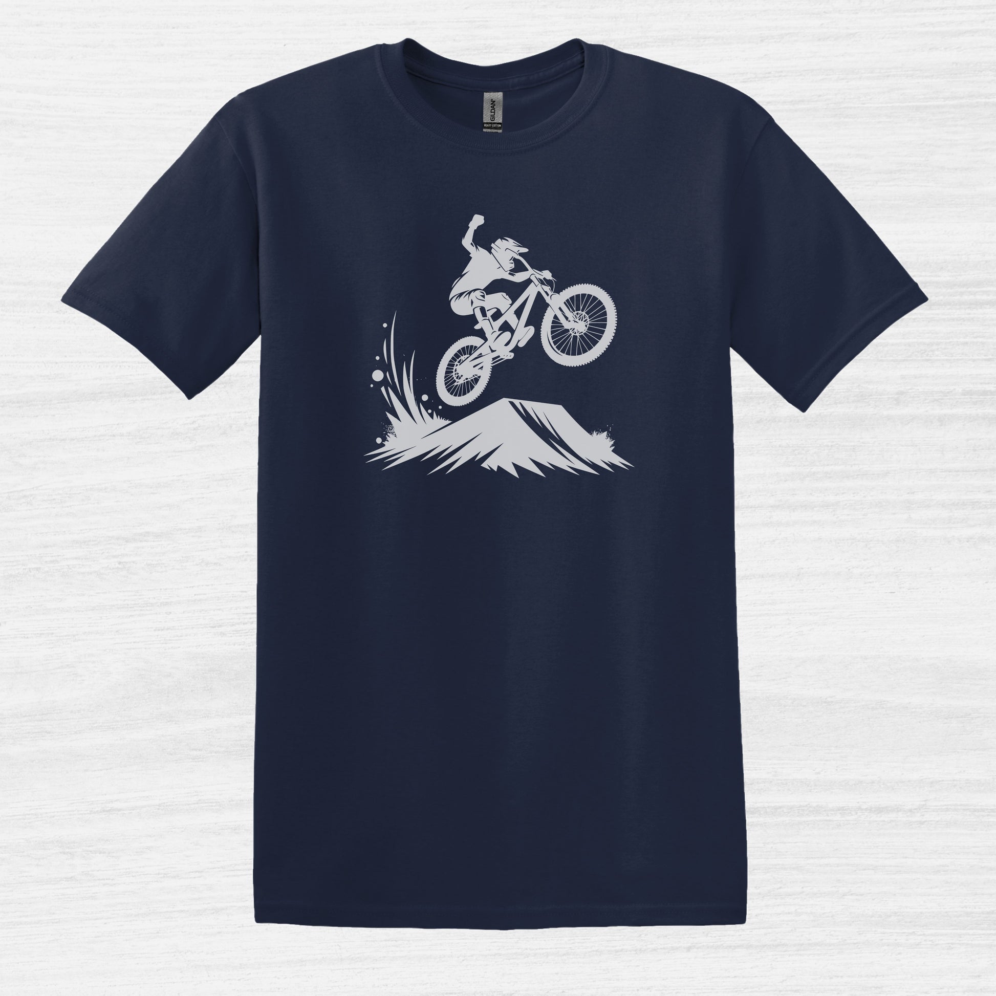 Bike Bliss BMX Rider Dirt Bike Jump T-Shirt for Men Navy 2
