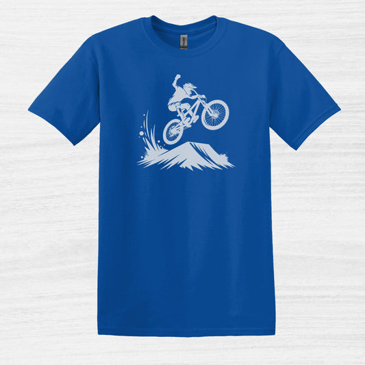 Bike Bliss BMX Rider Dirt Bike Jump T-Shirt for Men Royal Blue 2