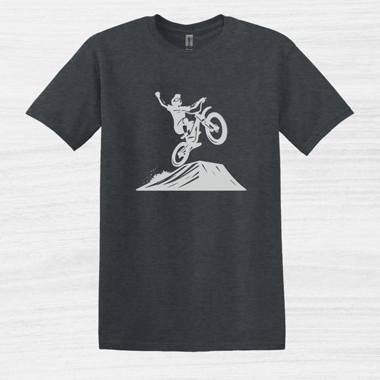 Bike Bliss BMX tee Dirt Bike Jump T-Shirt for Men Dark Heather 2