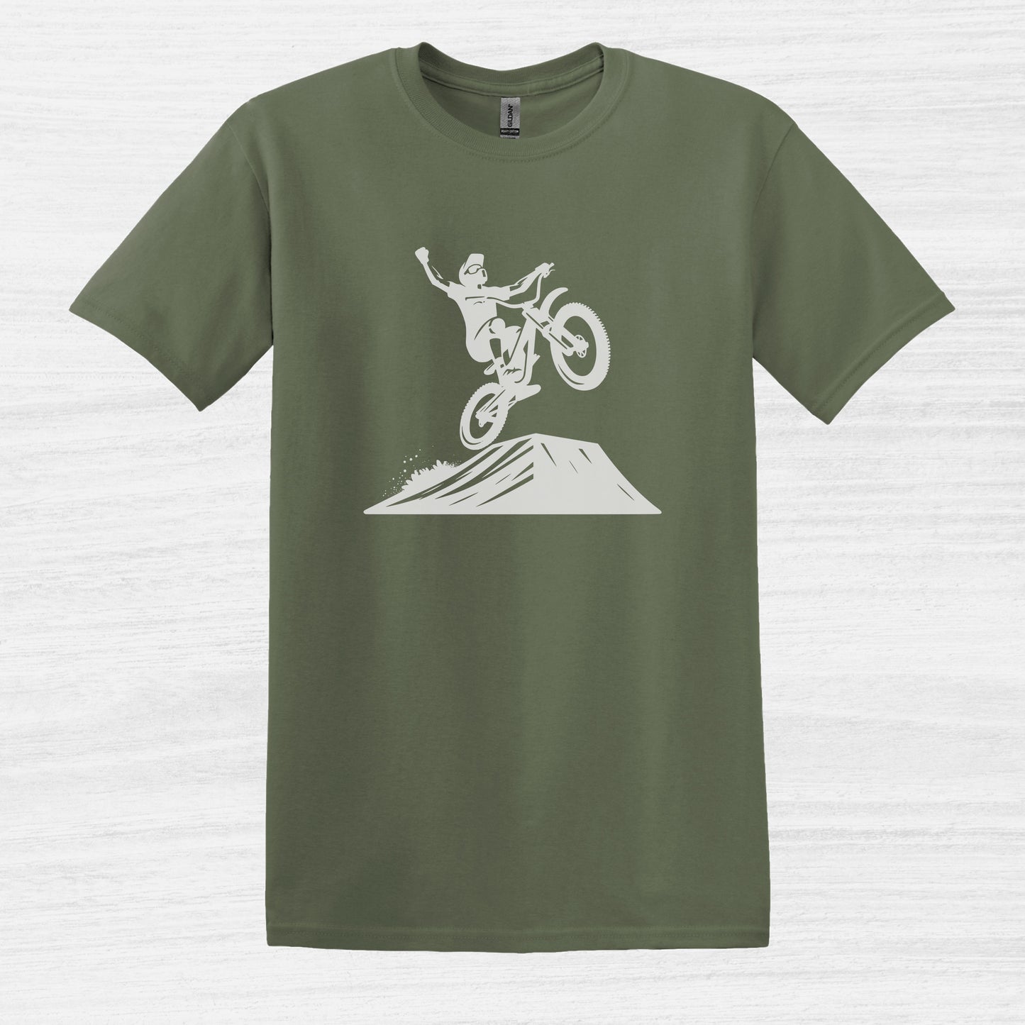 Bike Bliss BMX tee Dirt Bike Jump T-Shirt for Men Military Green 2