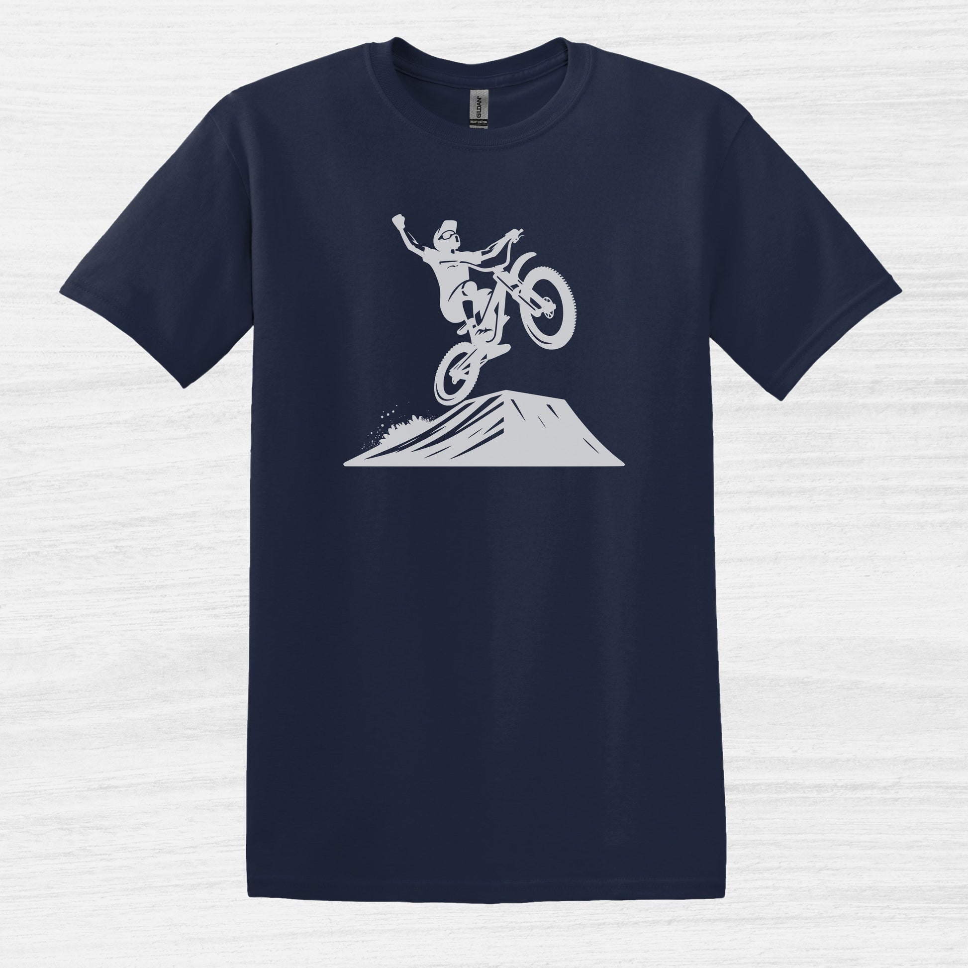 Bike Bliss BMX tee Dirt Bike Jump T-Shirt for Men Navy 2