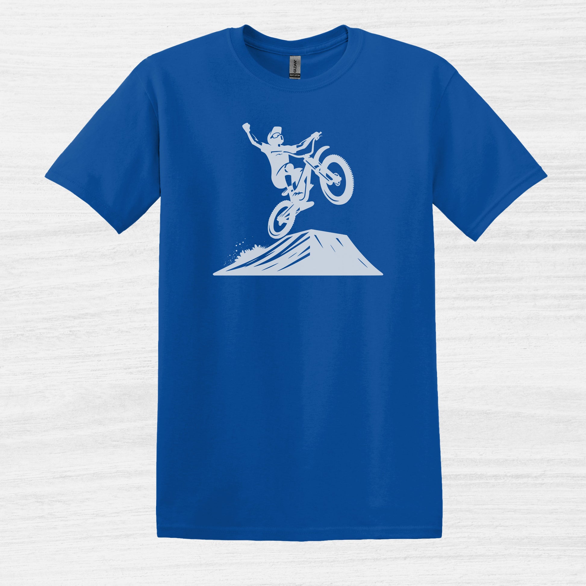 Bike Bliss BMX tee Dirt Bike Jump T-Shirt for Men Royal Blue 2