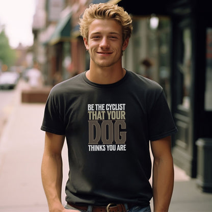 Bike Bliss Be the cyclist that your dog thinks you are T-Shirt for Men Model