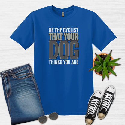 Bike Bliss Be the cyclist that your dog thinks you are T-Shirt for Men Size Royal Blue