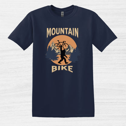 Bike Bliss Bigfoot Mountain Bike T-Shirt for Outdoor Cycling Enthusiasts for Men Navy 2