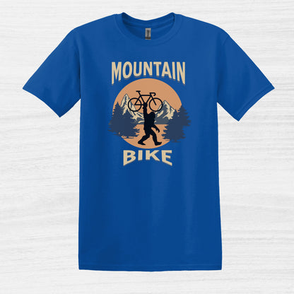 Bike Bliss Bigfoot Mountain Bike T-Shirt for Outdoor Cycling Enthusiasts for Men Royal Blue 2