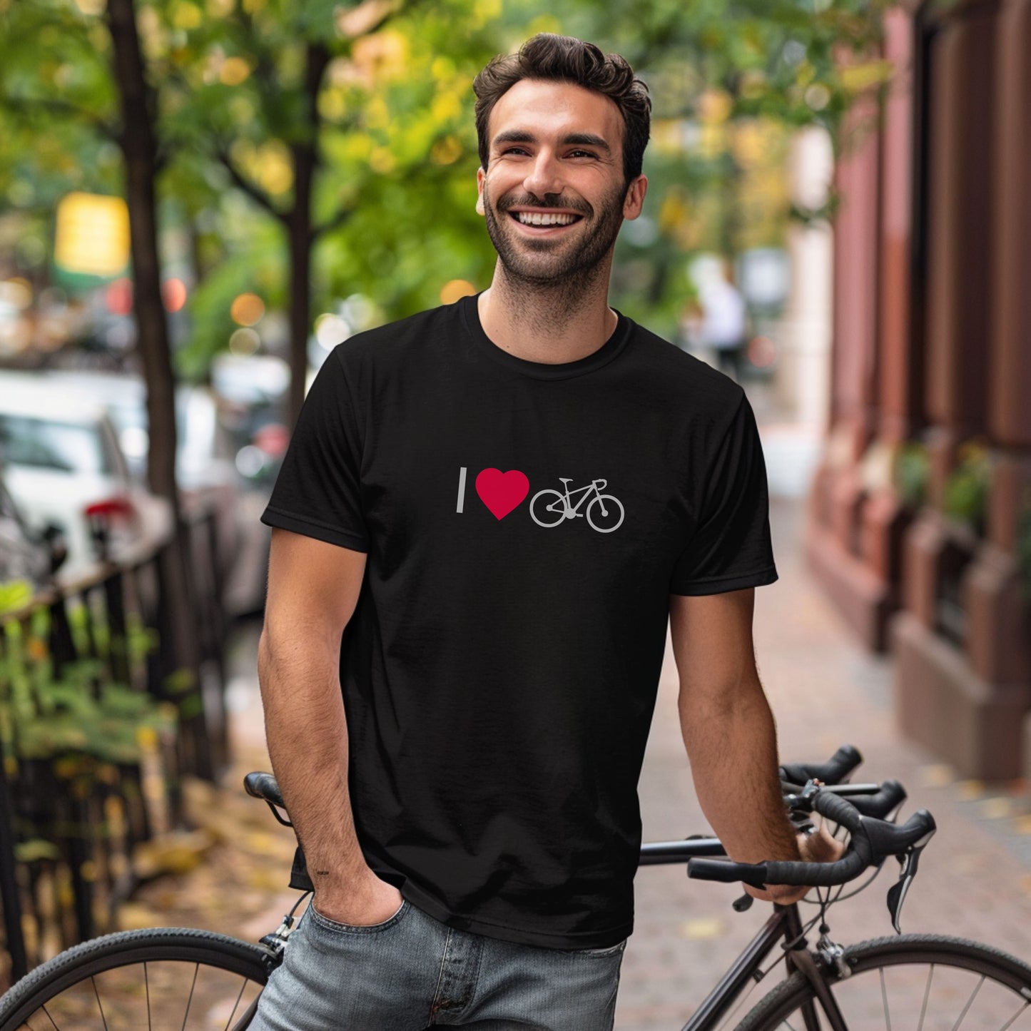 Bike Bliss Black Bicycle Men T-Shirt I love Cycling Model