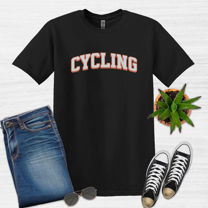 Bike Bliss Cycling Enthusiast Bike T-Shirt for Men Varsaty Style Black
