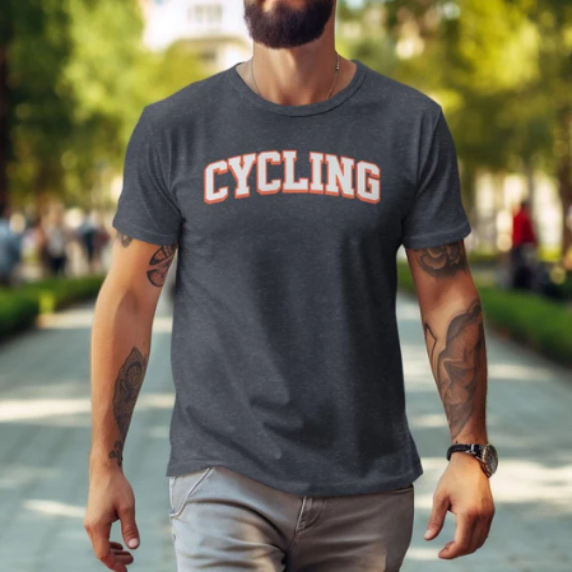 Bike Bliss Cycling Enthusiast Bike T-Shirt for Men Varsaty Style Model 2