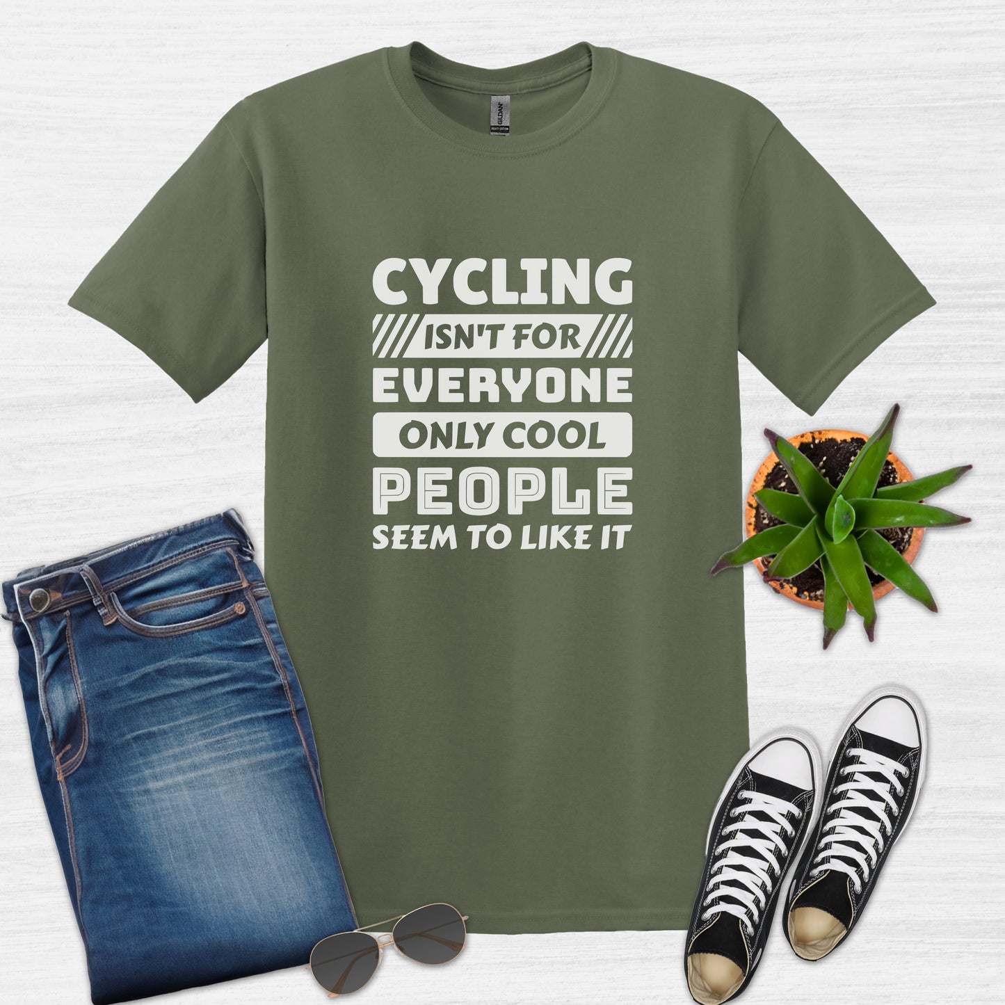 Bike Bliss Cycling isn't for everyone only Cool People seem to like it T-Shirt for Men Military Green