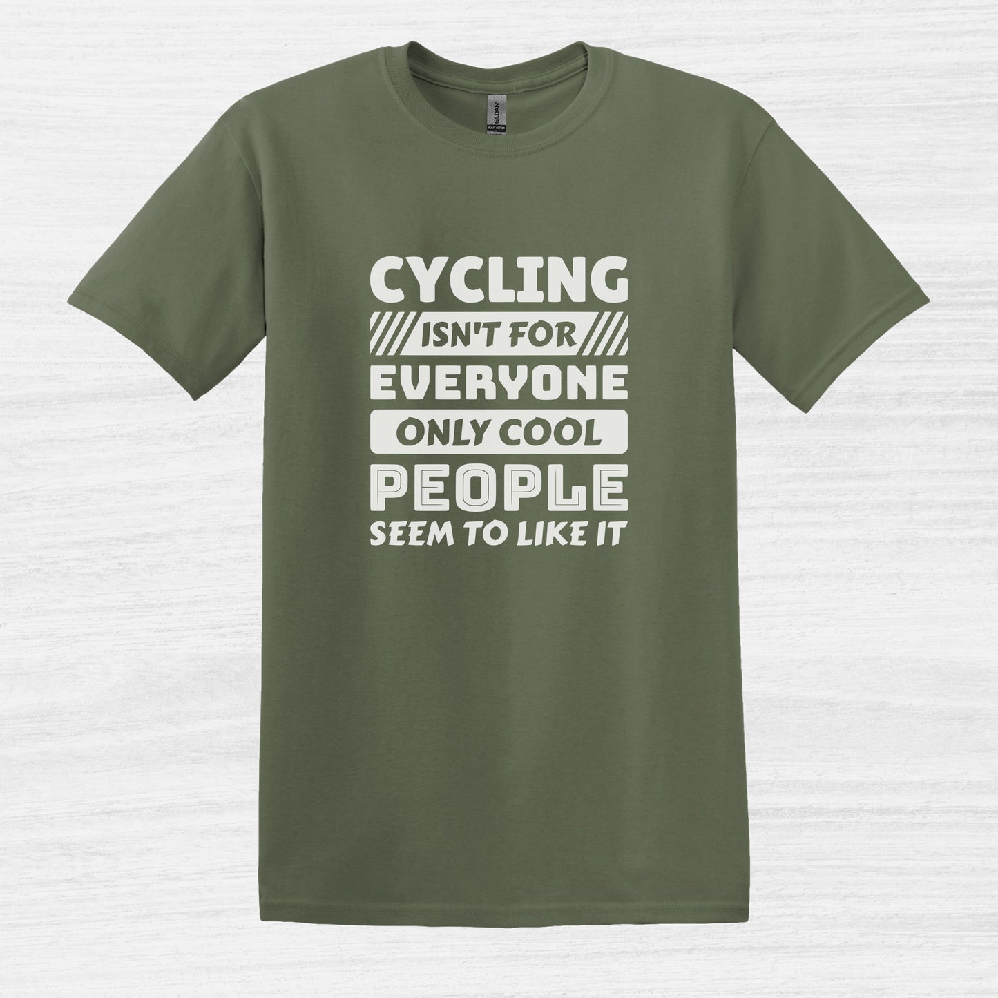 Bike Bliss Cycling isn't for everyone only Cool People seem to like it T-Shirt for Men Military Green 2