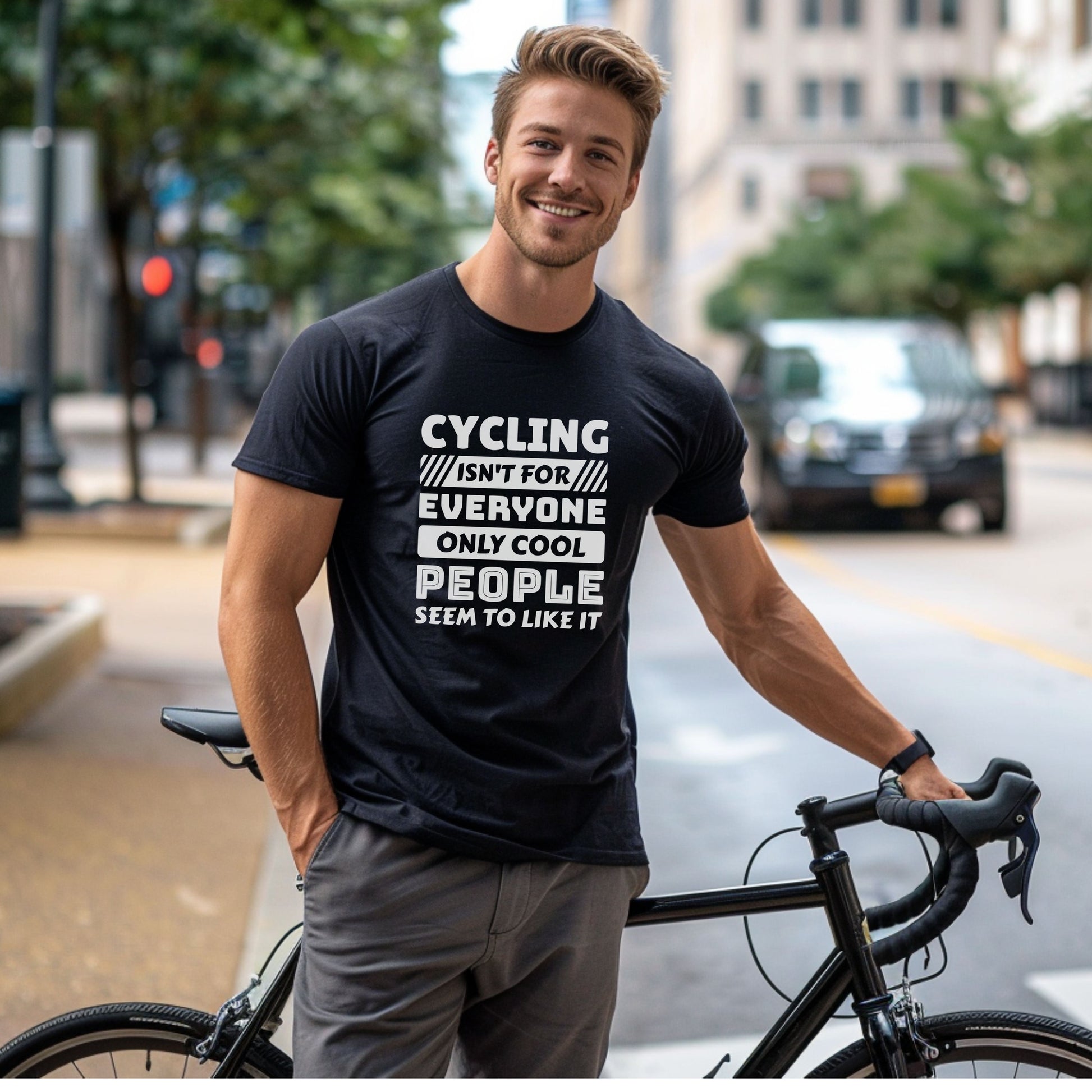 Bike Bliss Cycling isn't for everyone only Cool People seem to like it T-Shirt for Men Model 3