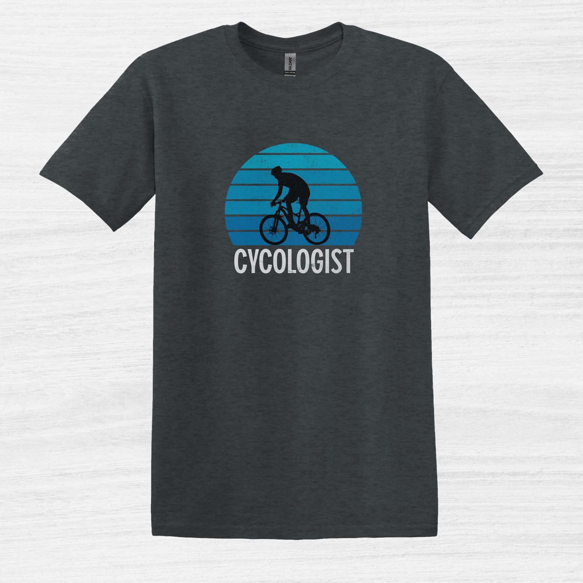 Bike Bliss Cycologist Bicycle T-Shirt for Men Vintage Style Dark Heather 2
