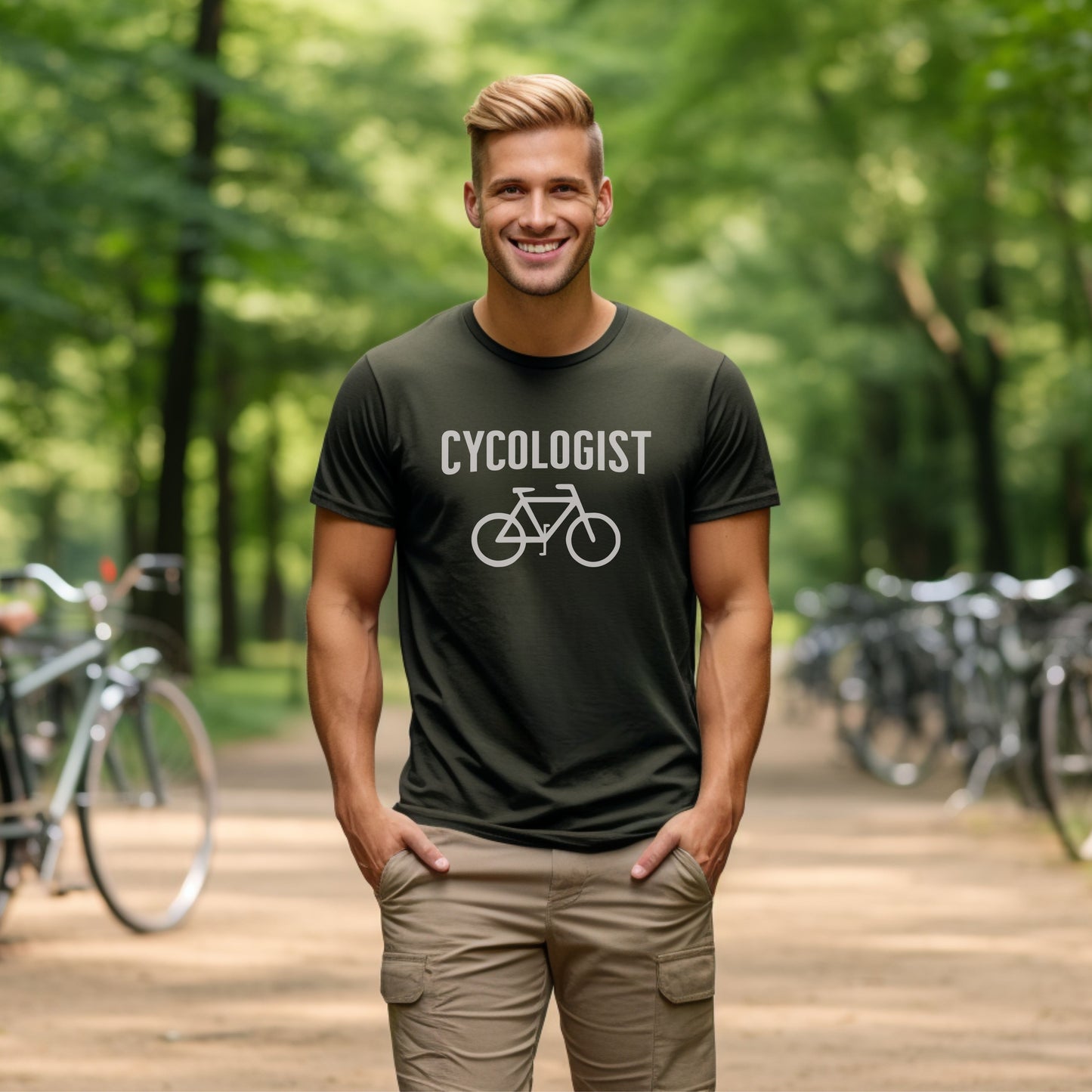 Bike Bliss Cycologist and Bike T-Shirt for Men Model 2