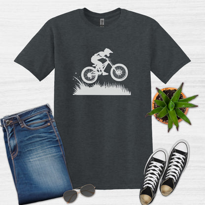 Bike Bliss Dirt Bike Jump Graphic T-Shirt for Men Dark Heather