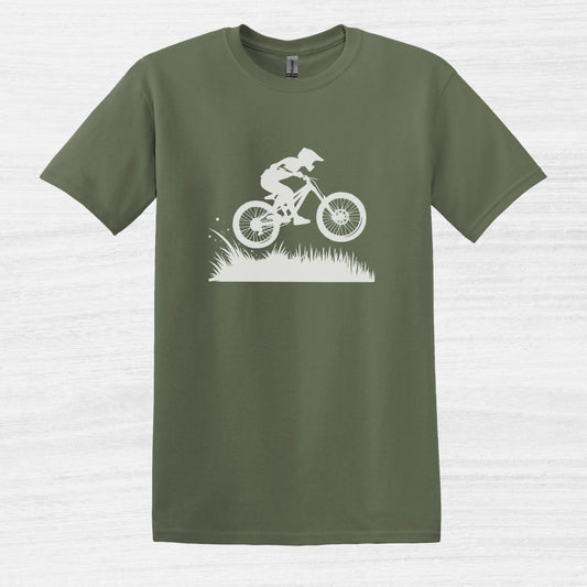 Bike Bliss Dirt Bike Jump Graphic T-Shirt for Men Military Green 2