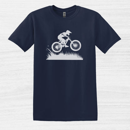 Bike Bliss Dirt Bike Jump Graphic T-Shirt for Men Navy 2