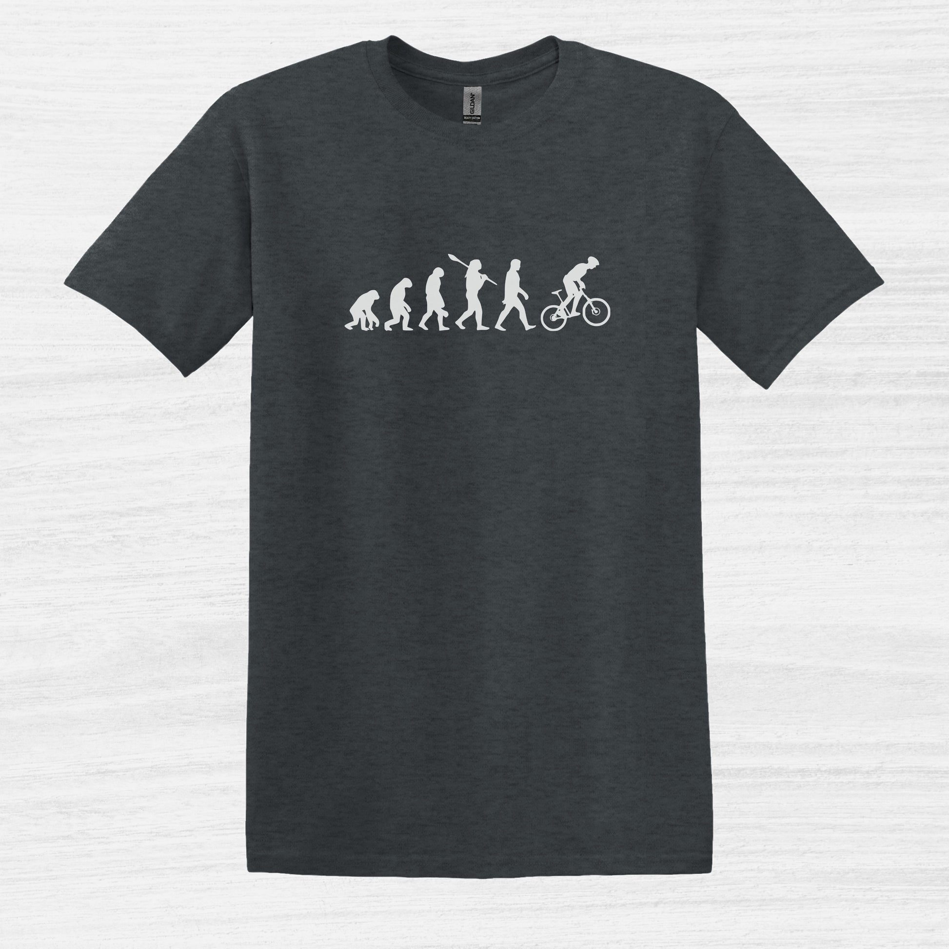 Bike Bliss Evolution Cycling Mountain Bike MTB BMX T-Shirt for Men Dark Heather 2