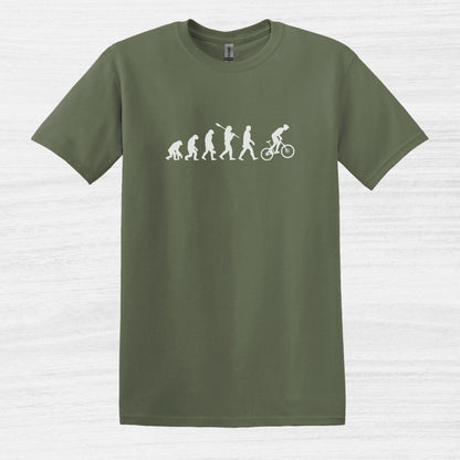 Bike Bliss Evolution Cycling Mountain Bike MTB BMX T-Shirt for Men Military Green 2