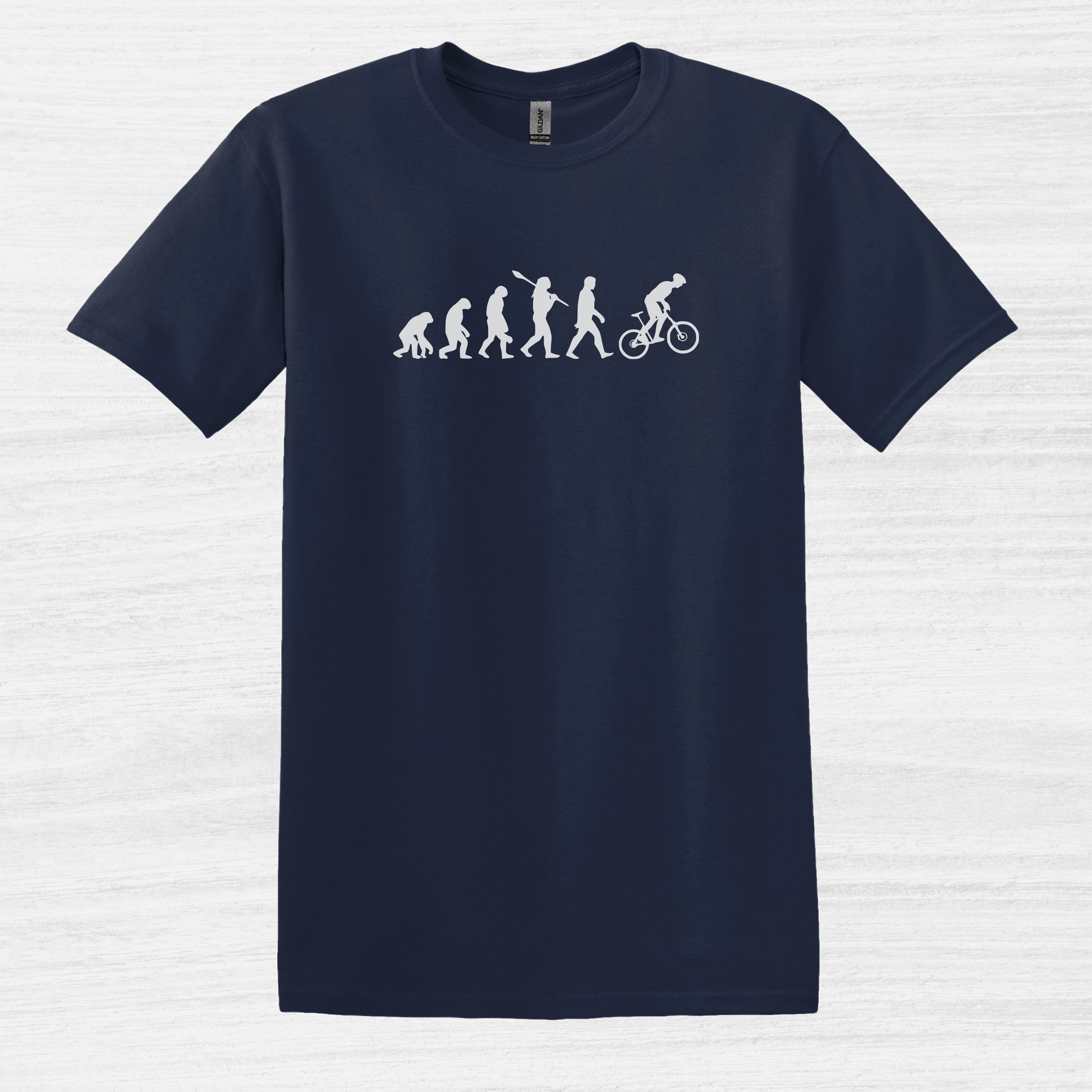 Bike Bliss Evolution Cycling Mountain Bike MTB BMX T-Shirt for Men Navy 2