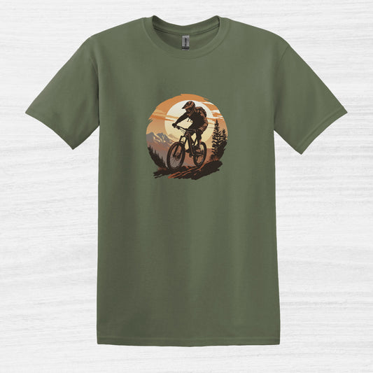 Bike Bliss Graphic Mountain Bike MTB T-Shirt for Men Military Green 2