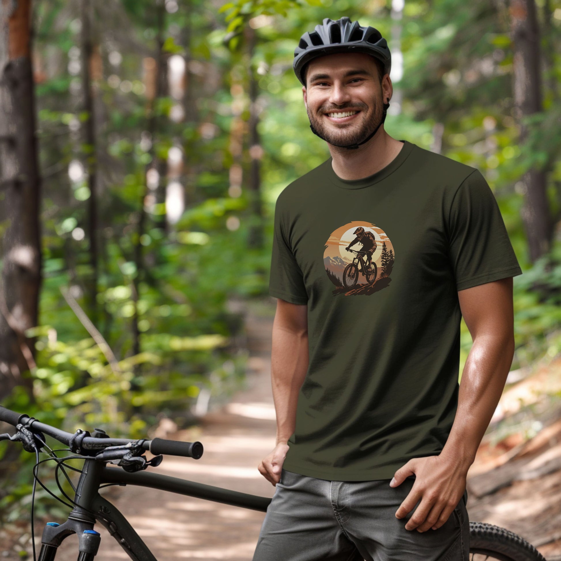 Bike Bliss Graphic Mountain Bike MTB T-Shirt for Men Model