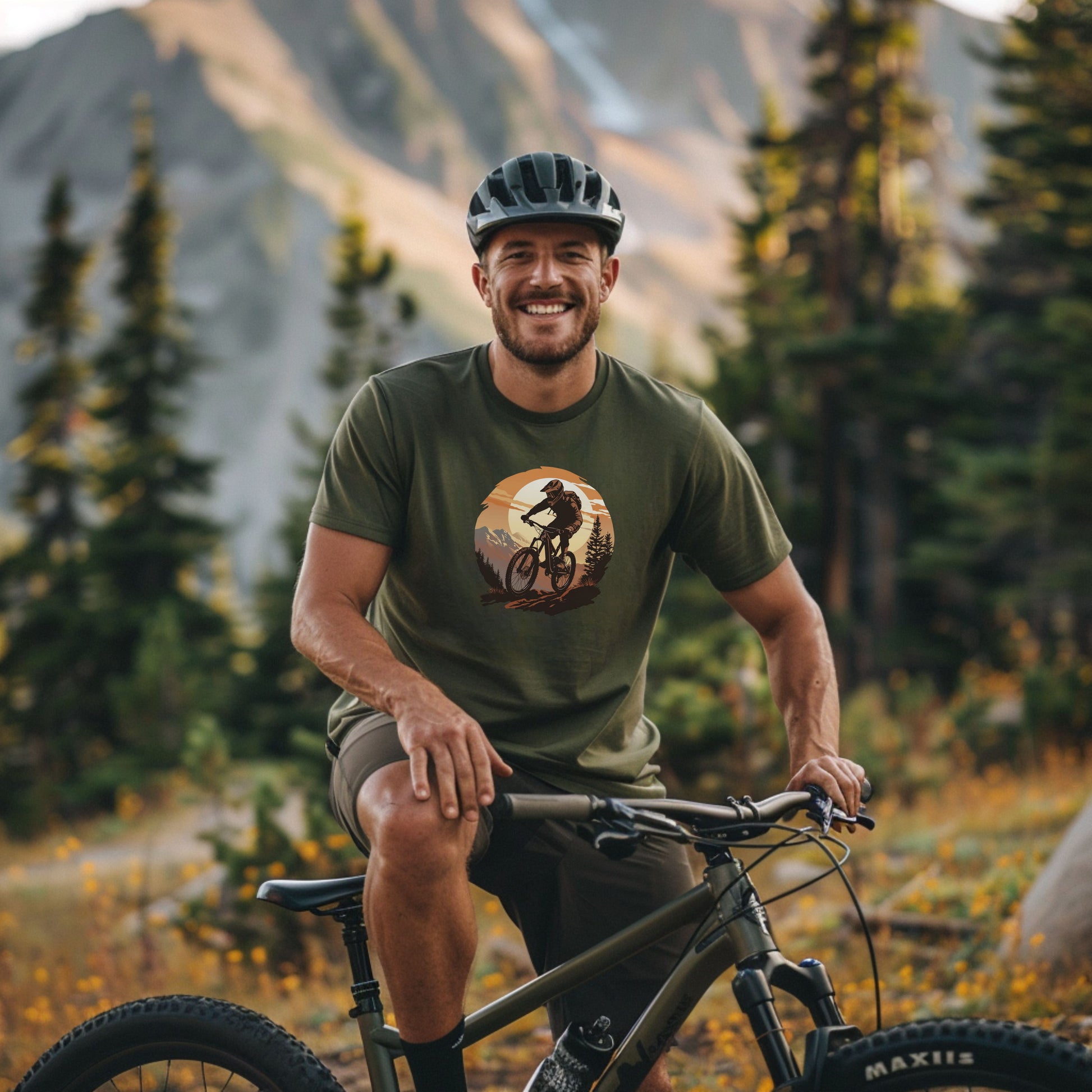 Bike Bliss Graphic Mountain Bike MTB T-Shirt for Men Model 2