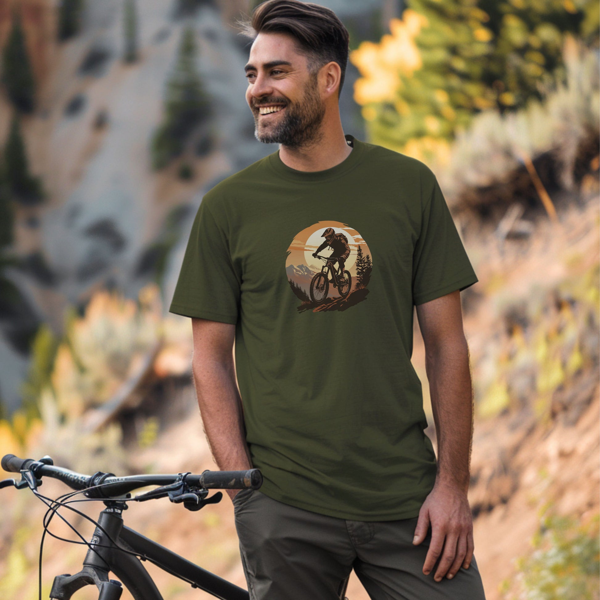 Bike Bliss Graphic Mountain Bike MTB T-Shirt for Men Model 3