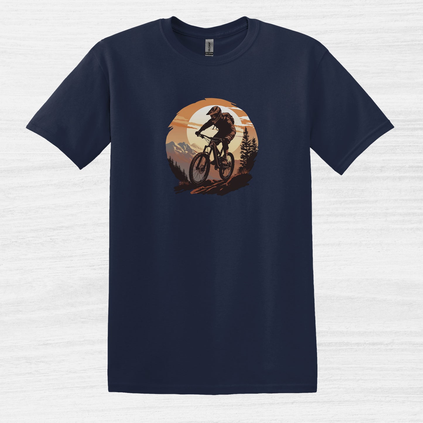 Bike Bliss Graphic Mountain Bike MTB T-Shirt for Men Navy 2