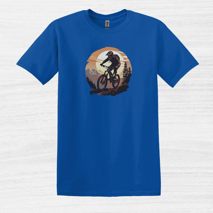 Bike Bliss Graphic Mountain Bike MTB T-Shirt for Men Royal Blue 2