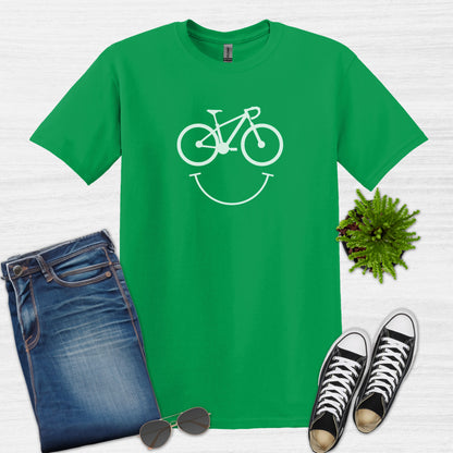 Bike Bliss Happy Mountain Bike T-Shirt for Men Outdoor Cycling Irish Green