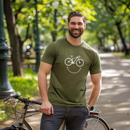 Bike Bliss Happy Mountain Bike T-Shirt for Men Outdoor Cycling Model
