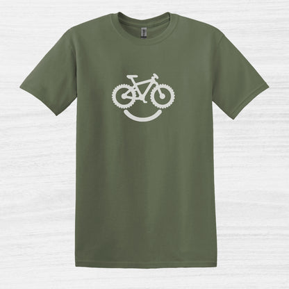 Bike Bliss Happy Mountain Bike T-Shirt for Outdoor Cycling for Men Military Green 2