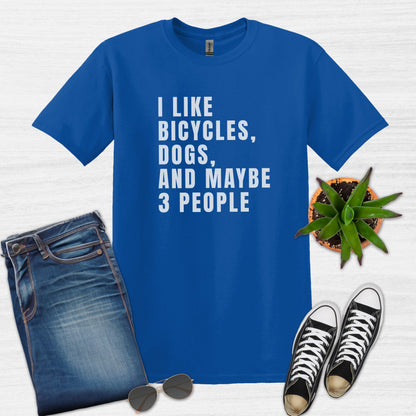 Bike Bliss I Like bicycles dogs and maybe 3 people T-Shirt for men Royal Blue
