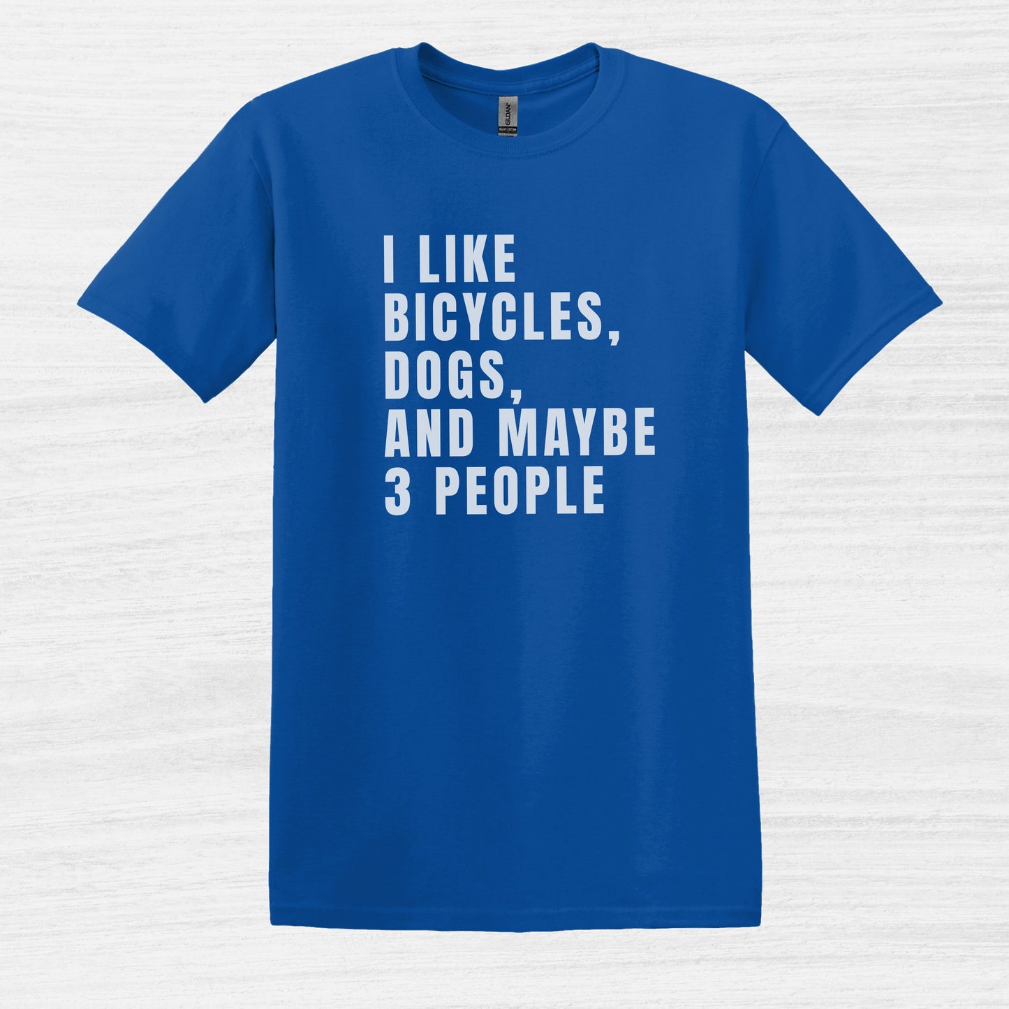 Bike Bliss I Like bicycles dogs and maybe 3 people T-Shirt for men Royal Blue 2