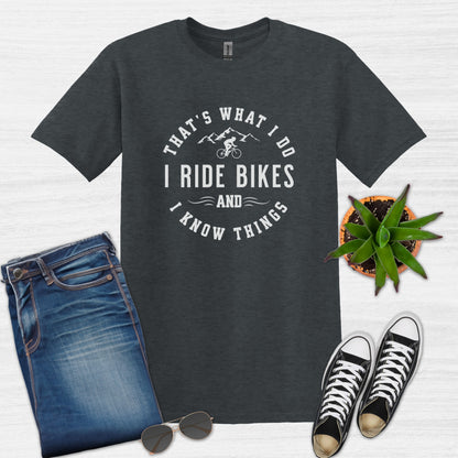 Bike Bliss I Ride Bikes and I know Things MTB T-Shirt for Men Dark Heather