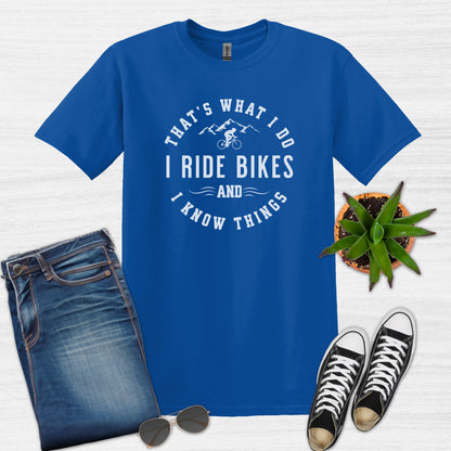 Bike Bliss I Ride Bikes and I know Things MTB T-Shirt for Men Royal Blue