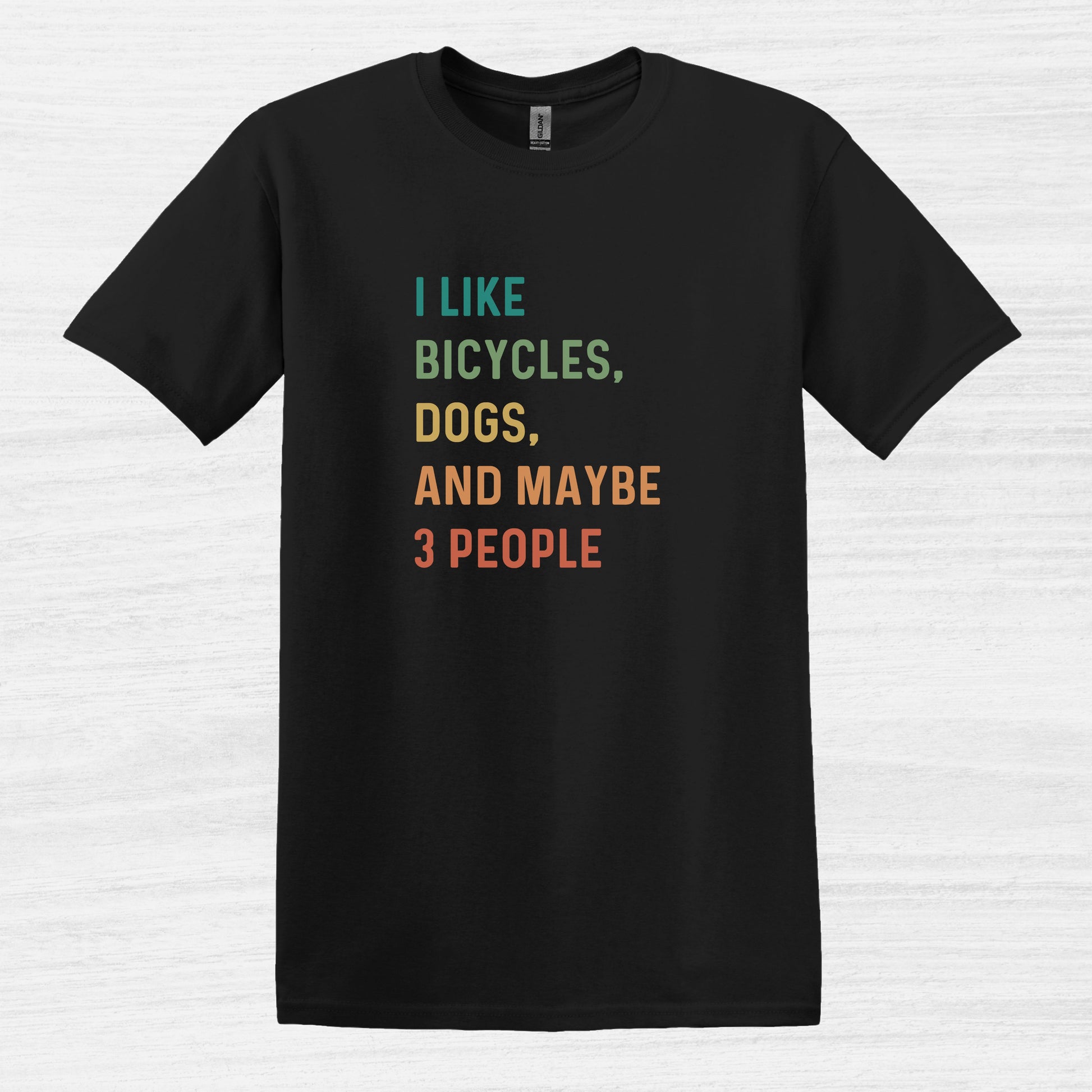 Bike Bliss I like bicycles dogs and maybe 3 people color Bike T-Shirt for Men Black 2