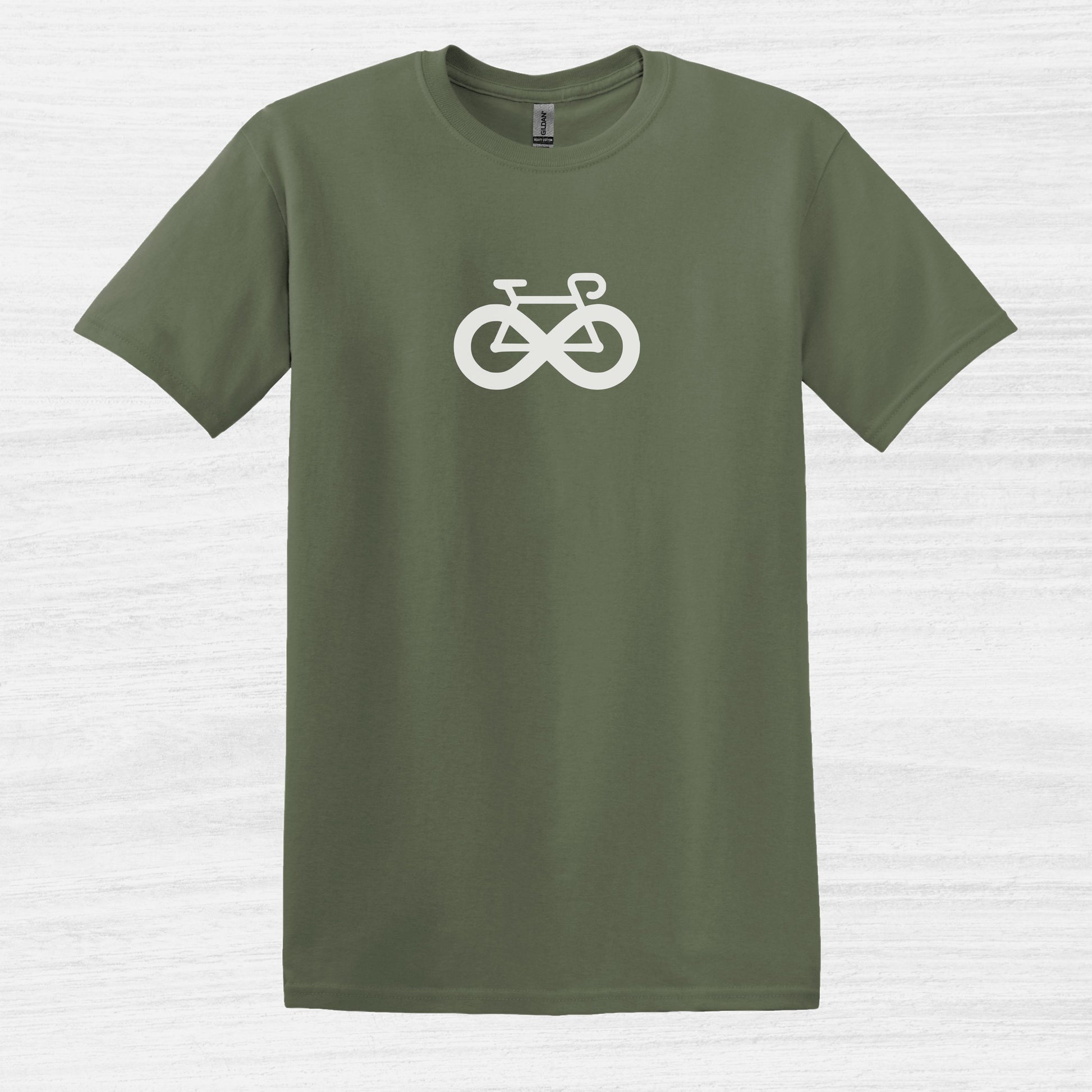 Bike Bliss Infinite Love Cycling T-Shirt for Men Size Military Green 2