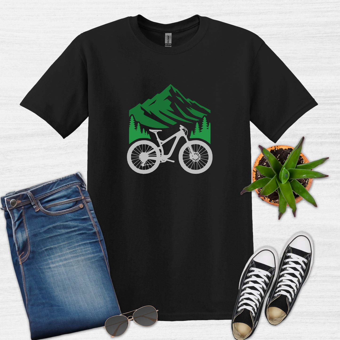 Bike Bliss MTB Mountain Bike T-Shirt for Men Black