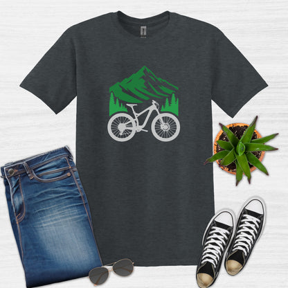 Bike Bliss MTB Mountain Bike T-Shirt for Men Dark Heather