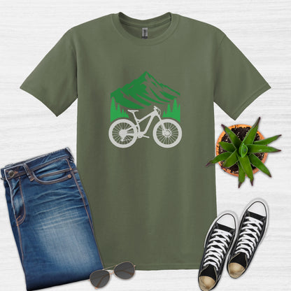 Bike Bliss MTB Mountain Bike T-Shirt for Men Military Green