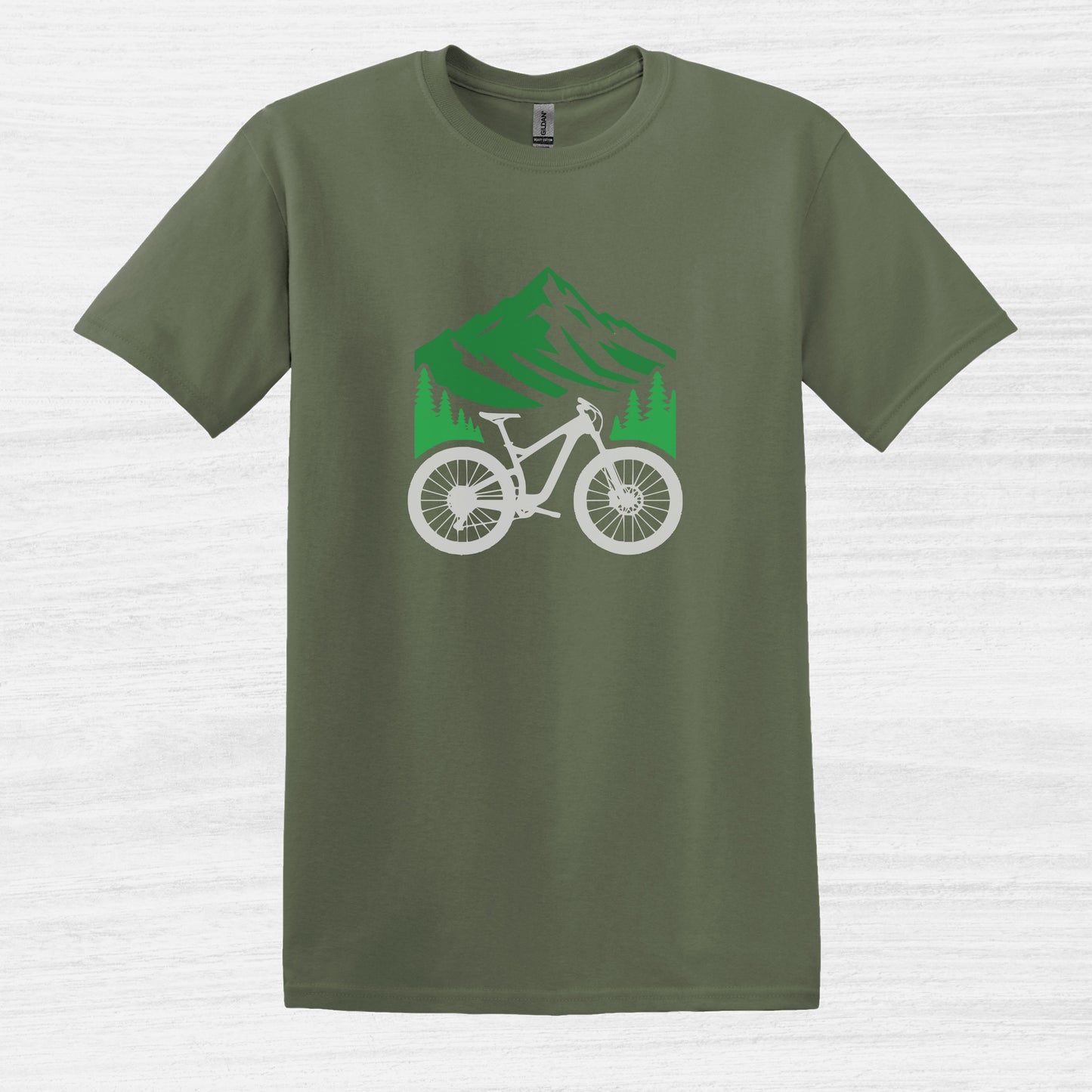 Bike Bliss MTB Mountain Bike T-Shirt for Men Military Green 2