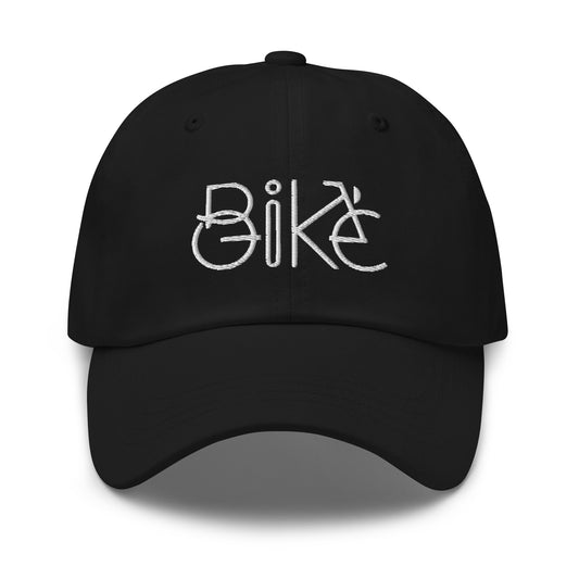 Bike Bliss Minimalist Bike Text Embroidered Dad hat 1