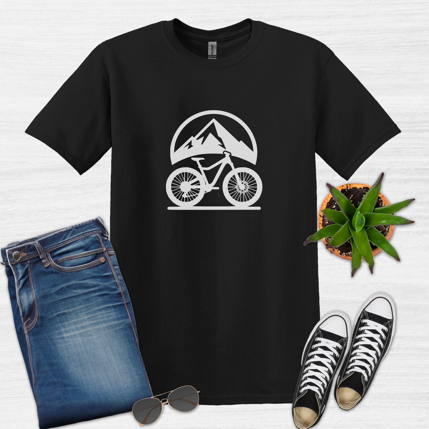 Bike Bliss Mountain Bike MTB T-Shirt Graphic outdoor for Men Black