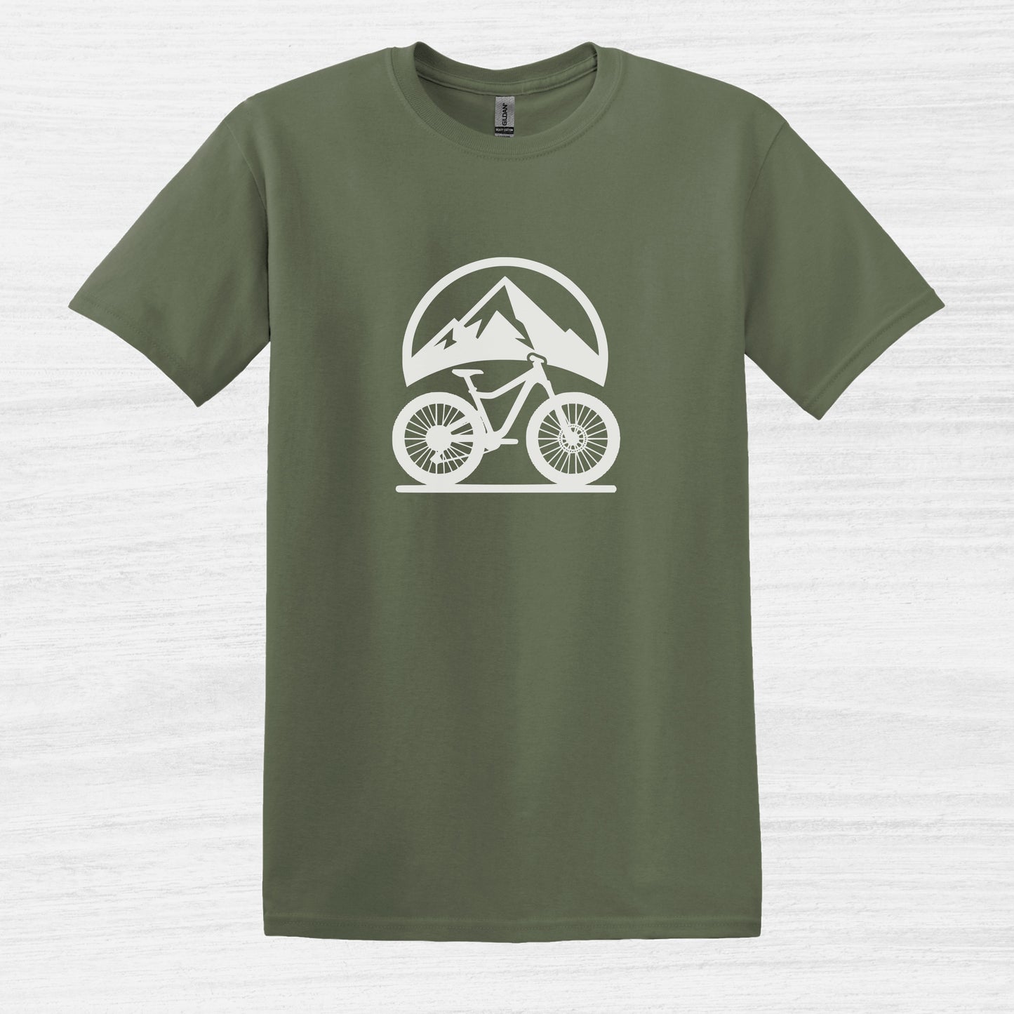 Bike Bliss Mountain Bike MTB T-Shirt Graphic outdoor for Men Military Green 2
