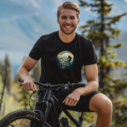 Bike Bliss Mountain Biking Graphic MTB T-Shirt for Men Model