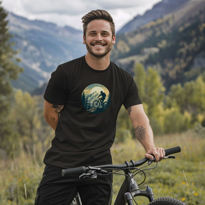 Bike Bliss Mountain Biking Graphic MTB T-Shirt for Men Model 2